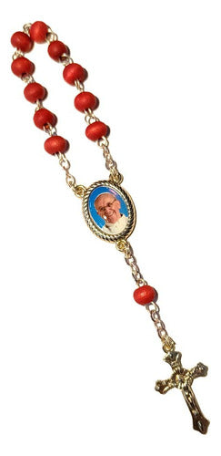 Papa Francisco Denario Palo Rosa Comunión Souvenir Importad 0