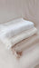 Rustic White Cotton Throw Blanket with Fringes 4