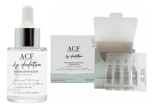 ACF by Dadatina Nocturnal Repair Serum + Ampoules Kit with Melatonin - Kit Acf By Dadatina Nocturno Serum Reparador + Ampollas