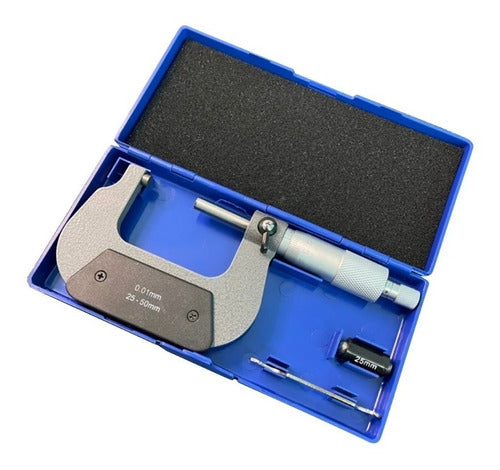 Black Micrometer Medium 25-50mm 0.01mm in Professional Case 0