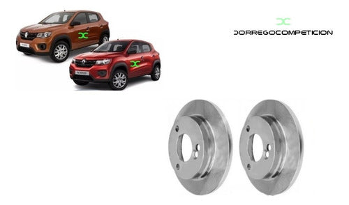 Front Brake Discs and Pads Kit for Renault Kwid Solid 5