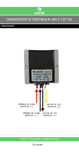 Convertidor Regulador De Continua 8~40v A 12v 10a Enertik 3