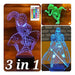 Serkyhome 3in1-3d Illusion Night Light Para Niños 7 Colores 0