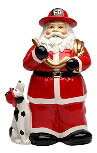 Cosmos 10715 Santa Fireman Cookie Jar 0