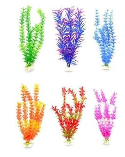 Amakuni Cnz Colores Surtidos Acuario Plastico Planta Decoracion W 0