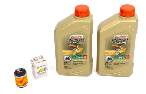 Castrol Power1 10W50 Oil + Service Kit for Yamaha YBR250 0