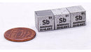 10mm Antimony Metal Cube with Periodic Table Element Engraving in Acrylic Box 2