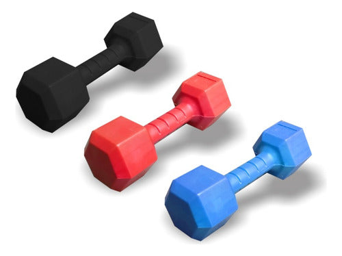 CALUMA Hexagonal Dumbbell 1kg - Fixed Weight PVC Filled 0