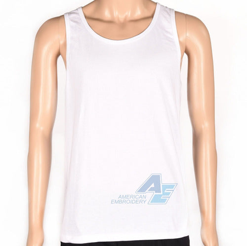 American Embroidery Unisex Sublimable White Tank Top for Adults 0