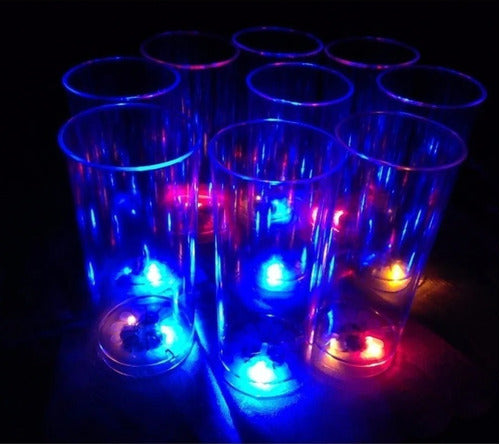 Cotillon Lisar 123 Luminescent Long Drink Glasses with 3 LED Each 1