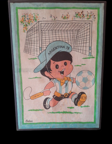 Cuadro En Tela Mascota Del Mundial Argentina 1978 0