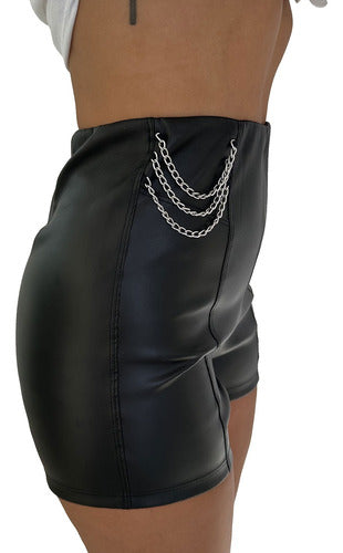 Elegant High-Waisted Black Women's Coated Shorts by Novus 2