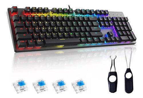 Kit Gaming Teclados Para Juegos De Pc Teclado Mecánico Retroiluminado 0