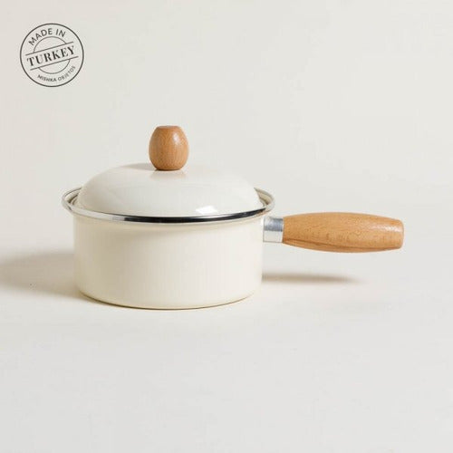 SLM Konya Enameled Casserole with Lid | Cream | M. Wood (119706) 1