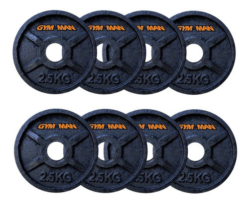 GYM-MAN 20kg Olympic Weight Discs Solid Cast Iron Dumbbells C 2