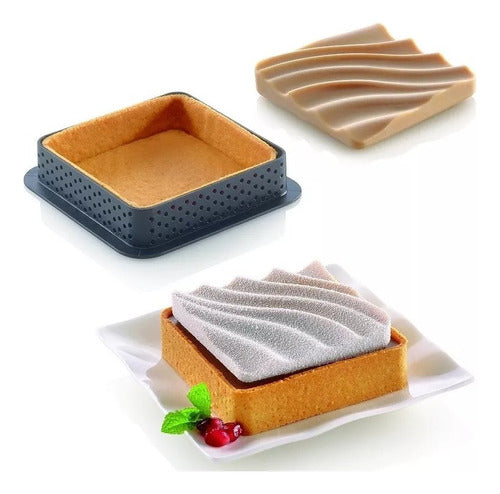 Bakery Cake Microperforated Thermoplastic Square Tart Ring 0