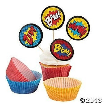 Fun Express Superhéroe Cupcake Forros Con Escoge - 100 Pieza 1