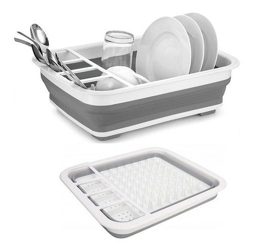 Sheshu Silicone Foldable Dish Rack - Kitchen Drain 0