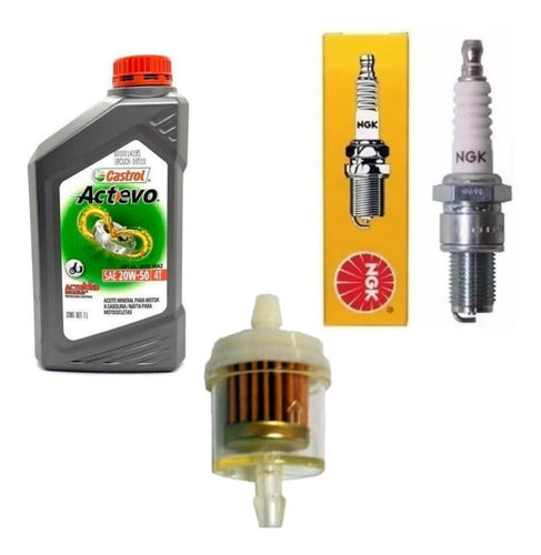 Kit Aceite Castrol Bujia Filtro Nafta Suz Gixxer 150 Coyote 0