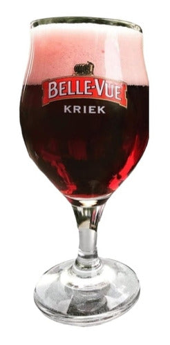 Schwaben Bräu Das Schwarze Beer Glass + Belle Vue Kriek Glass 4