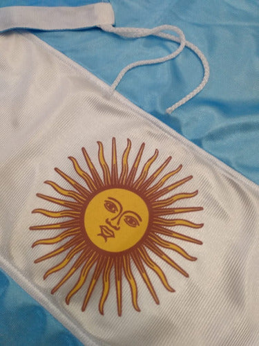 Emblemas Argentinos Premium Argentine Flag 130x250cm with Reinforced Seams and Hanging Ropes 2