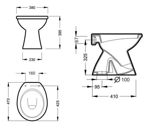 Combo Inodoro Roca Mochila Pvc Asiento Pvc Italiana Capea P 1