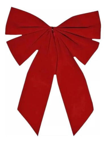 Christmas Decorative Red Bow Door Ornament Fabric 0
