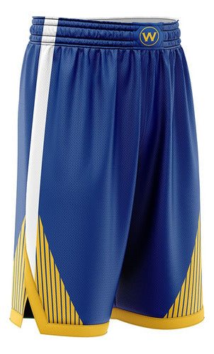 Kapho Short Basquet Golden State Warriors Blue Adultos 1