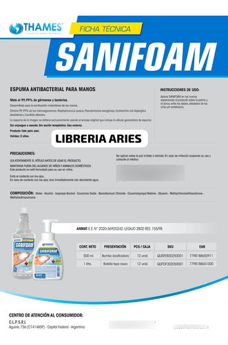 Espuma Antibacterial  Sanifoam  Sin Enjuague!!! Palermo 2