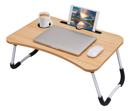 Generic Foldable Bed Table for Breakfast with USB Light and Cup Holder 0