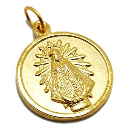Virgin of Luján Medal - 21k Gold Plated - 18mm 0
