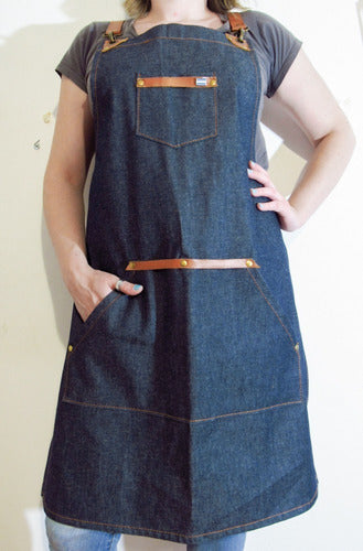 Unisex Jean and Leather Apron for Bar Chef Catering Events 2