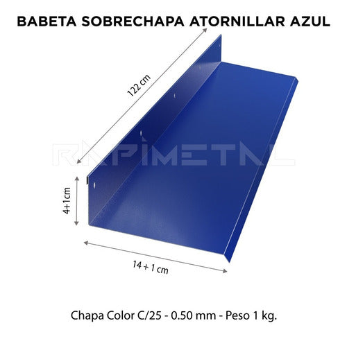 Rapimetal Zingueria Babeta Blue Screw-on Roofing Sheet 1.22 Meters 1