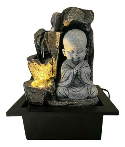 Medium Water Fountain 25cm Baby Buddha Zen Cascade with LED Lights 0