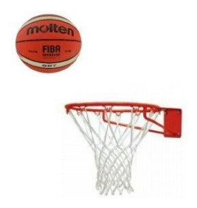 Combo Aro De Basquet Hierro Macizo + Red + Pelota Molten Gr7 1