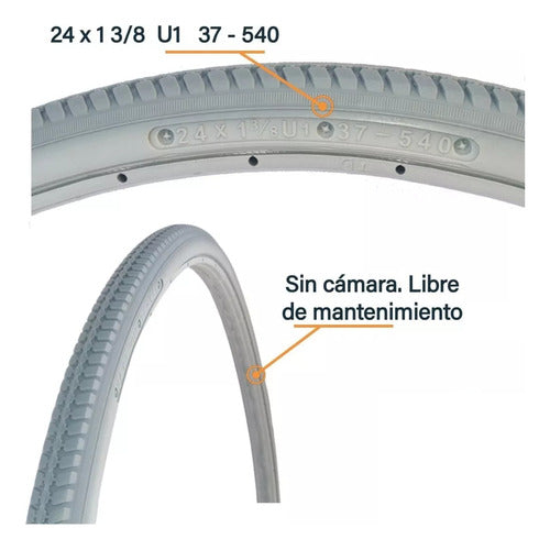 Par De Cubiertas Traseras Macizas 60cm Para Silla De Ruedas 3