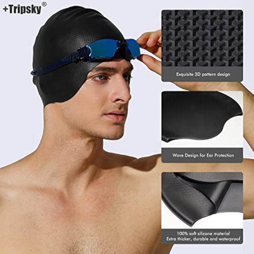 Tripsky Gorro De Natación De Silicona Con 1