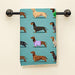 HGOD DESIGNS Hand Towels for Dogs, Cute Dachshund Pattern 1