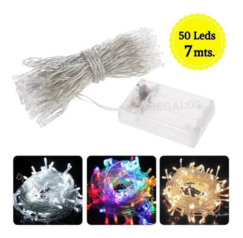 LED Rice String Lights 7m 50 Lights Battery Operated Decorative Garland 9