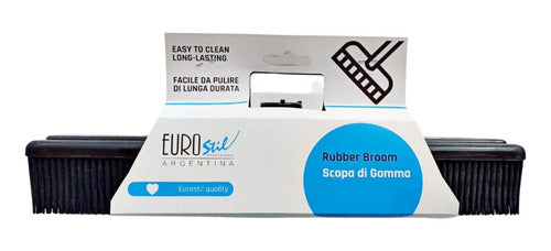 Eurostil Rubber Broom Non-Stick for Human and Pet Hair 0