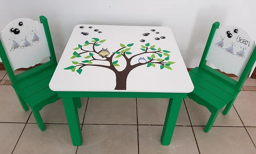 Personalized Wooden Children's Table and Chairs with Character Designs 38