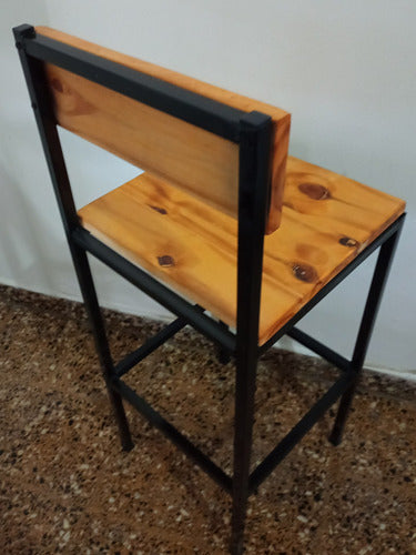 High Breakfast Bar Stool - Iron and Wood - Handcrafted by JDM 2