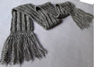 Generic Handmade Wide Scarf with Natural and Black Fringes 7