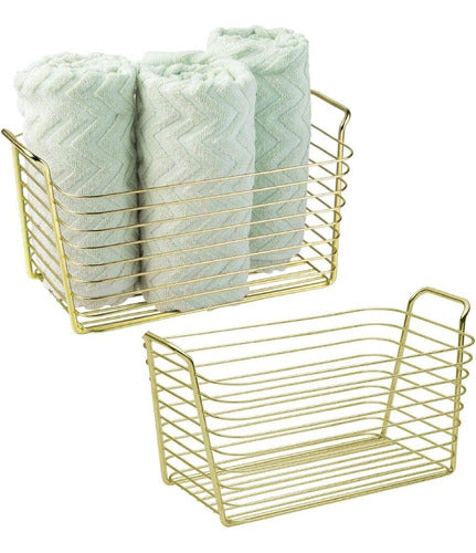 MDesign Storage Basket with Integrated Handles for Organizing Hand Soaps 0