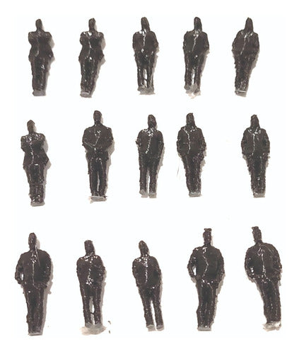 150 White or Black People in 1:87 Scale for H0 Layouts 0