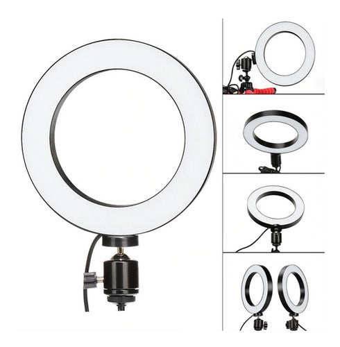 Tripode Celular Aro Luz Led Maquillaje Profesional Anillo 0