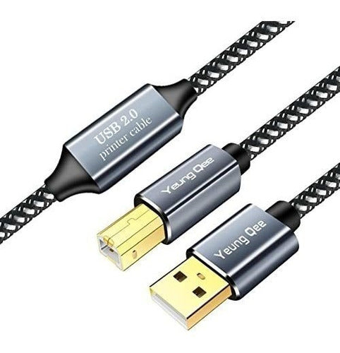 Yeung Qee Cable Para Impresora Trenzado USB-A Male - USB-B Male 2.0 20m 0