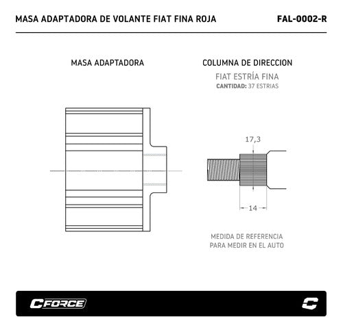 Faster Masa Adaptadora Volante Fiat Estria Fina C 3