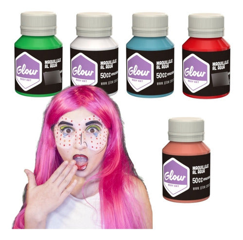 Kit Maquillaje Popart Personaje 5 Glow Halloween Disfraz 0