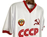 Vintage USSR CCCP White V-Neck T-Shirt 1